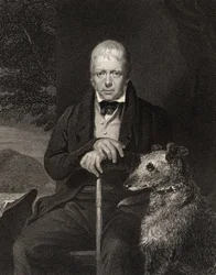 Sir Walter Scott, grabado por W. Holl, de 