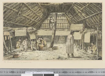 F.34 El interior de una casa en Oonalashka, c.1773-84