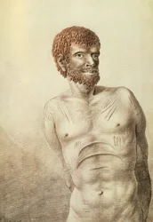 Nativo de la Tierra de Van Diemen, ahora Tasmania, enero de 1777