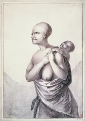Mujeres nativas de la Tierra de Van Diemen, ahora Tasmania, enero de 1777, dibujo de John Webber, Australia