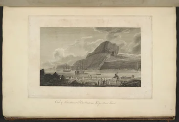 Vista del puerto de Navidad en la Tierra de Kerguelen, diciembre de 1776