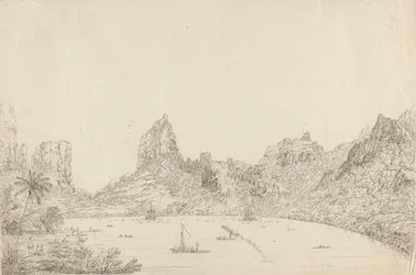 Vista del Puerto de Taloo en la Isla de Eimeo