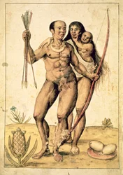 Una Familia Nativa Americana, c.1585-87