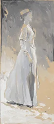 Mujer joven de blanco: Miss Cynthia