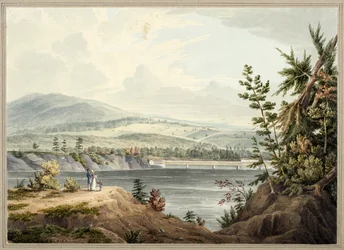 Puente del río Hudson cerca de Waterford, Nueva York, 1832