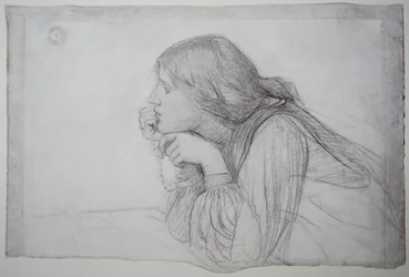 Estudio de una figura femenina con rosario