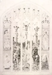 Ventana este en St Margaret, Westminster, representando la crucifixión, Londres, 1787
