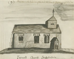 Iglesia Farewell: dibujo en sepia, s.f. [c. 1780]