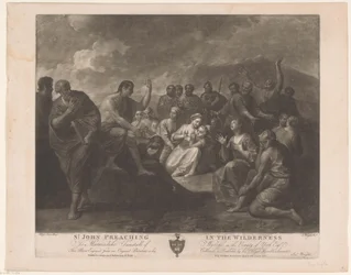 Prediking van Johannes de Doper St. John Preaching in the Wilderness (título sobre el objeto)