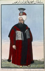 Ahmed II (1642-95), sultán entre 1691 y 1695, de «Serie de retratos de los emperadores de Turquía».