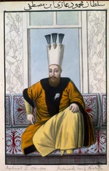 Mahmud I (1696-1754), sultán entre 1730 y 1754, de «Serie de retratos de los emperadores de Turquía».