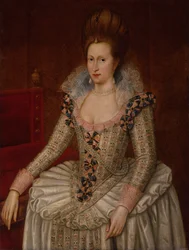 Reina Ana de Dinamarca, c.1605 (óleo sobre tabla)