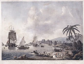 Vista de la Bahía de Matavai, Tahití, 1787