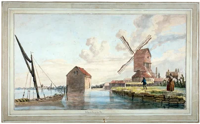 Vista del río en Wandsworth, Londres, c. 1798