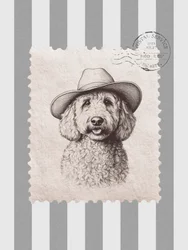 Sello del vaquero Goldendoodle