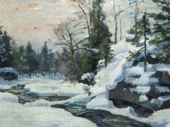 Tranquilo arroyo invernal