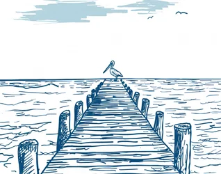 Pelícano en el muelle