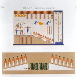 Ilustraciones de Frescos de Byban el Molouk, Tebas, Egipto, 1822
