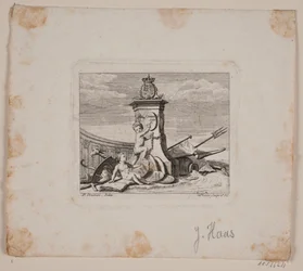 Vigneta con dos genios