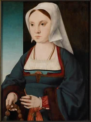 Retrato de una joven con un rosario