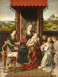 Virgen con el Niño y ángeles