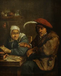 Interior con una anciana y un hombre derramando sangre (Alegoría del sentido del tacto)