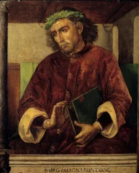 Retrato de Virgilio (Virgilio, 70-19 a. C.), poeta y escritor romano. Pintura de Justus van Gent (1435-1480), escuela flamenca