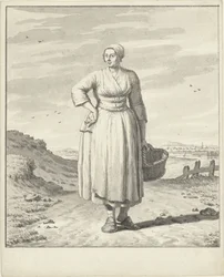 La mujer del granjero con una cesta