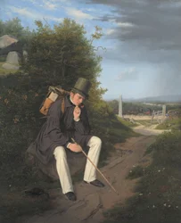 Un artista descansa junto a la carretera
