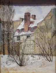 Parte del jardín deThyberg en Dronningens Tværgade, estudio de invierno