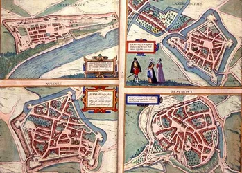 Mapas de Charlemont, Landrechies, Avesnes y Beaumont, de 