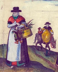 Campesinos yendo al mercado, 1598 (detalle)