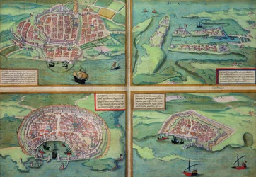 Mapa de Calais, Malta, Rodas y Famagusta, de 