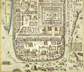 Mapa de Jerusalén y el área circundante, de 