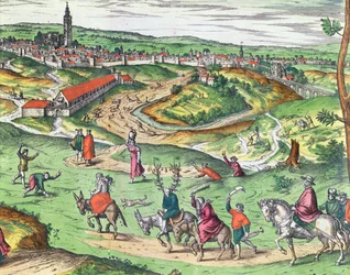 Plano de la ciudad de Sevilla, de Civitates Orbis Terrarum por Georg Braun y Frans Hogenberg (detalle)