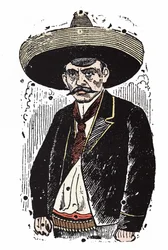 Emiliano Zapata (1880-1919), revolucionario mexicano. Xilografía de José Guadalupe Posada