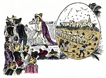 La Revolución Mexicana (1910-1920): historia del arduo trabajo de uno de los trabajadores en el Valle Nacional, circa 1908 - Xilografía de José Guadalupe Posada (1852-1913)