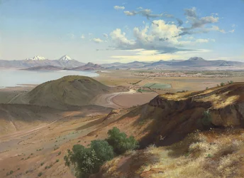 Valle de México desde la colina de Santa Isabel