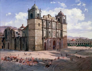 Vista de la Catedral de Oaxaca, México
