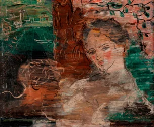 Dos figuras. Madre e hijo.