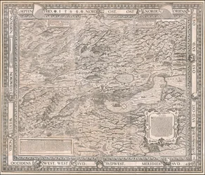 Mapa de Zúrich y alrededores de 1566 por Jodocus Murer
