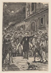 Un grupo de hombres armados lanzando un grito por la independencia