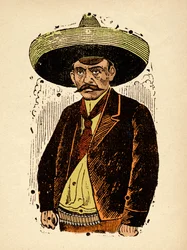 Mexican Revolution - Emiliano Zapata, c.1910-1912 (xylografy )