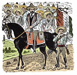 La Revolución Mexicana (1910-1920): Retrato de Francisco Indalecio Madero (1873-1913) revolucionario mexicano. Xilografía de José Guadalupe Posada (1852-1913)