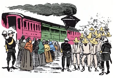 La Revolución Mexicana (1910-1920): deportación de trabajadores en el Valle Nacional, circa 1908 - Xilografía de José Guadalupe Posada (1852-1913)