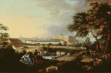 Vista del Palacio Real de Madrid desde el monte Príncipe Pío