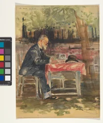 El pintor A. Schönn en Karlsbad en 1893