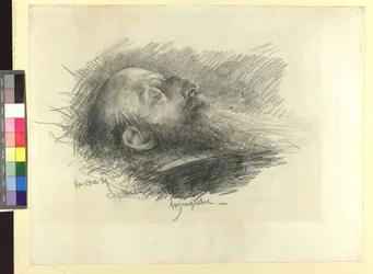 Ludwig Anzengruber en su lecho de muerte