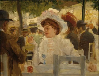 Escena del Prater de Viena (dama con sombrero)