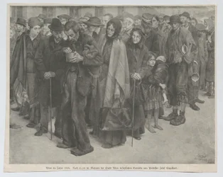 Recorte de periódico, probablemente de la «Leipziger Illustrirten Zeitung»: «Viena en el año 1918»
